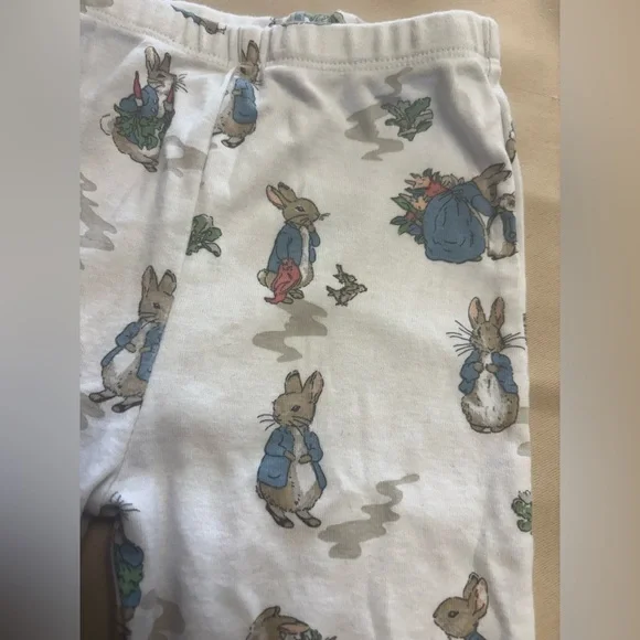 Pottery Barn Kids Pajama PANTS ONLY Peter Rabbit Toddler Size 3T Organic Cotton - Picture 10 of 11